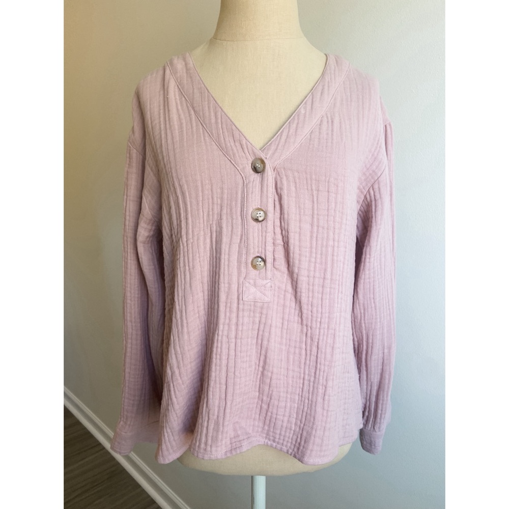 SOLD Madewell Lightspun Evert Top In Wisteria Dove - Picture 3 of 11